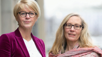 Bild Elisabeth Svantesson, Moderaternas ekonomisk-politiska talesperson och Ulrika Blomqvist, vd Bostadrätterna.