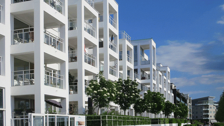 Bild från Malmö, Västra hamnen, byggt på 2000-talet. Foto: Nordr
