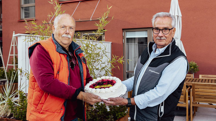 Kenneth Nilsson är ordförande i vår 10 000:de förening Brf Hamnparken i Oskarshamn och Peder Joelsson kassör. Foto: Johan Gustavsson
